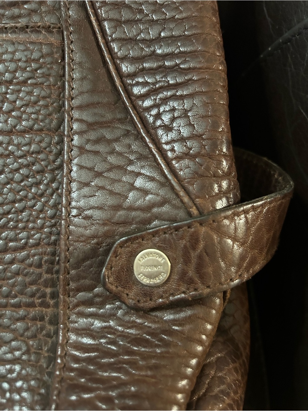 Salvatore Ferragamo Dark Brown Leather Briefcase Satchel - Picture 2 of 3